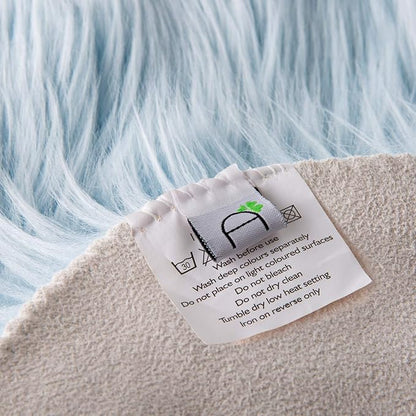 Ashler faux fur rug, Fluffy Shaggy Area Rug Ultra Soft 2.2 x 4 Feet Rectangle Fur Rug, Light Blue Fuzzy Rug Machine Washable Shag Rug, Nursery Decor Throw Rugs for Bedroom, kids room, Living Room