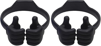 Honsky Cell Phone Stand Holder 2-Pack,Thumbs Up Lazy Phone Stand,Universal Adjustable Flexible Dock for All Phones & Tablets,Cute Stocking Stuffer Gift for Teen Girls,Black
