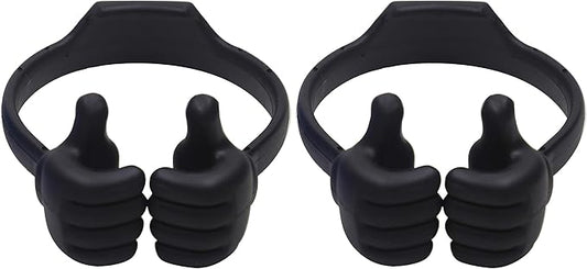 Honsky Cell Phone Stand Holder 2-Pack,Thumbs Up Lazy Phone Stand,Universal Adjustable Flexible Dock for All Phones & Tablets,Cute Stocking Stuffer Gift for Teen Girls,Black