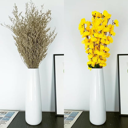 12Inch Tall Ceramic White Flower Vase,Home Decor White Vases for Pampas Grass,Modern Textured Vases for Living Room Decorations,Shelf,Table Centerpieces,Farmhouse Small Ceramic Vase