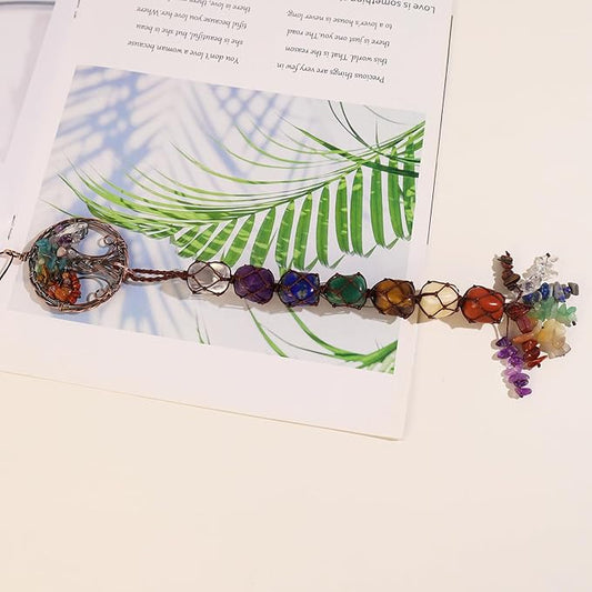 Anjiucc Handmade Crystal Window Car Hanging Ornaments 7 Chakra Home Ornament Yoga Meditation Car Decoration（A-Style 11）