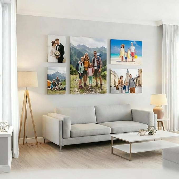 Custom Canvas Prints with Your Photos, Frameless Wall Art Canvas, Personalized Photo Print for Home Decor, Family & Pet Pictures, Gifts for Birthday & Anniversary, Made in USA (16"L x 16"W)
