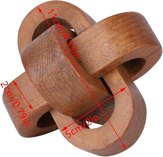 Wood Knot Decor Coffee Table Decor Shelf Decor Table Books Hand Carved Home Decoration Boho Farmhouse Rustic Modern Chain Link Decor Shabby Chic Bookshelf Decor 3 Link Wooden Knot
