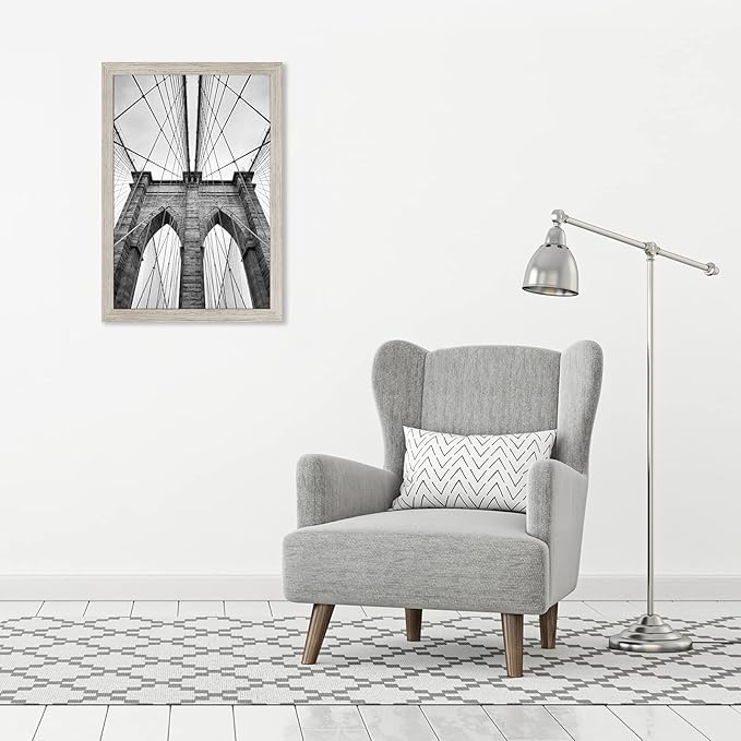 Americanflat 20x30 Poster Frame with Polished Plexiglass - Wide Picture Frames Made of Engineered Wood for Vertical or Horizontal Wall Display - Epic Collection - Driftwood