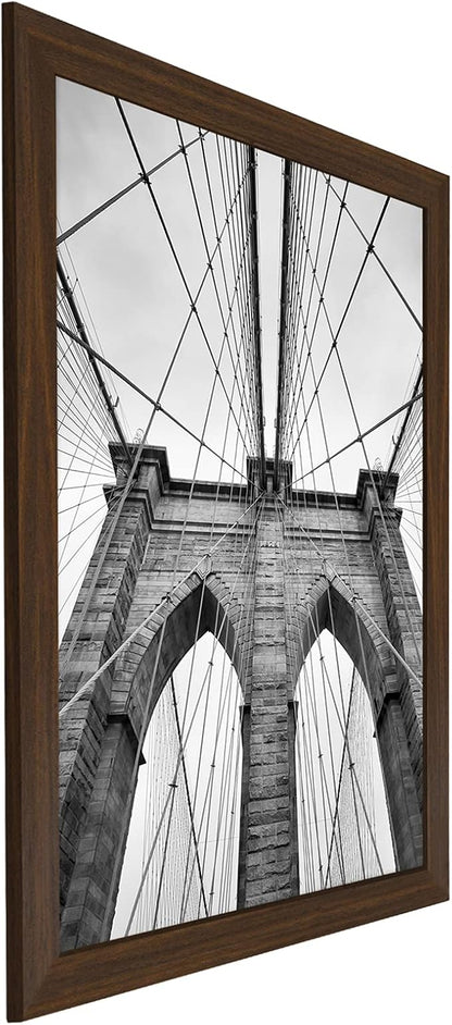 Americanflat 20x30 Poster Frame with Polished Plexiglass - Wide Picture Frames Made of Engineered Wood for Vertical or Horizontal Wall Display - Epic Collection - Walnut