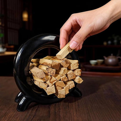 Ceramic Palo Santo Holder Incense Burner for Palo Santo & Sage Sticks, Energy Cleansing, Yoga, Meditation, Zen, Altar Decor & Aromatherapy - 5.5" L x 1.93" W x 5.3" H
