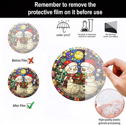 Chrismas Acrylic Stained Glass Window Hanging,Sun Catcher Decor Stained Panel Hangings Wall Art Decor, 2026 8x8inch (SCL005 Snowman)