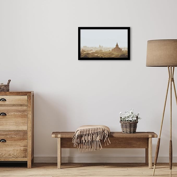 Americanflat 12x20 Picture Frame with Polished Plexiglass - Black Picture Frame - Wide Photo Frames Made of Engineered Wood for Vertical or Horizontal Wall Display - Epic Collection - Black