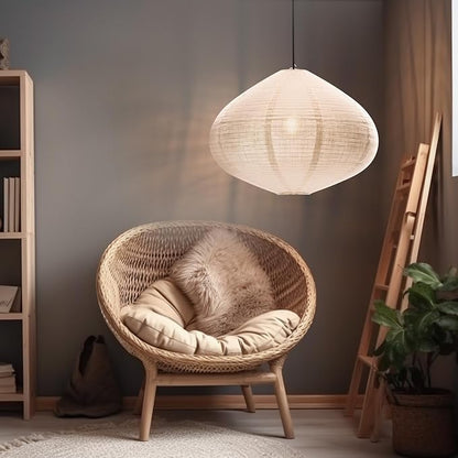 1PCS Hanging Lamp shade Oval 20INCH Blended Linen Pendant Lampshade Handmade Hanging Lantern Minimalist White Lamp Decorations Suitable for the Living room Hallway Bedroom and Kitchen