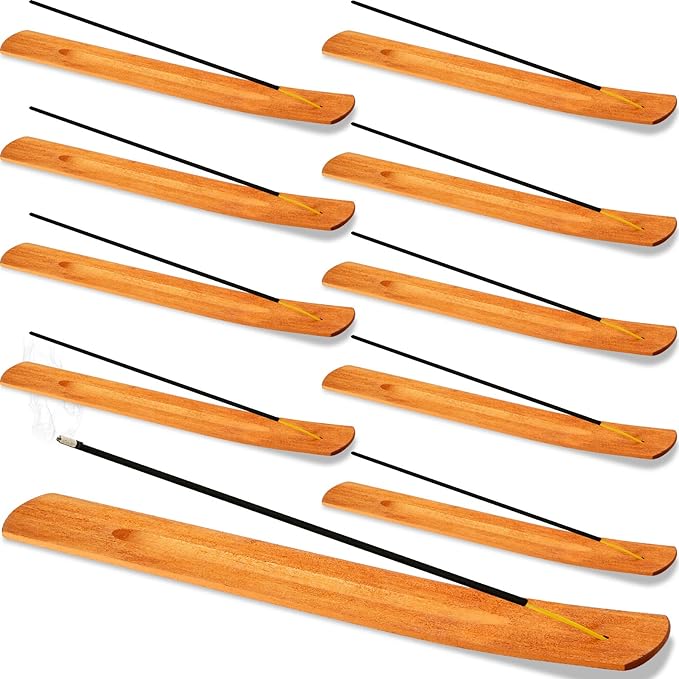 Handmade Wooden Incense Stick Holder Wood Incense Burner Ash Holder Trays for Sticks Home Utilities Accessories and Buddha Hall(24 Pieces)