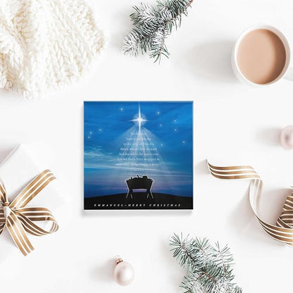 Acrylic Crystal Decoration Blue Starry Sky Letter - Women Congratulations Present - Housewarming Present, Best Blessing Motivational Desk Decor 4x4inch