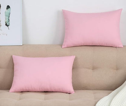 TangDepot Handmade Decorative Solid 100% Cotton Canvas Throw Pillow Covers/Pillow Shams, (12"x20", Salmon Pink)