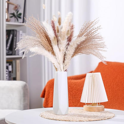 10 Pack Composite Plastic Flower Vases Bulk White Small Boho Floral Vases for Dried Flower Bouquet Pampas Grass Centerpieces Fall Wedding Party Living Room Decor(Classic)