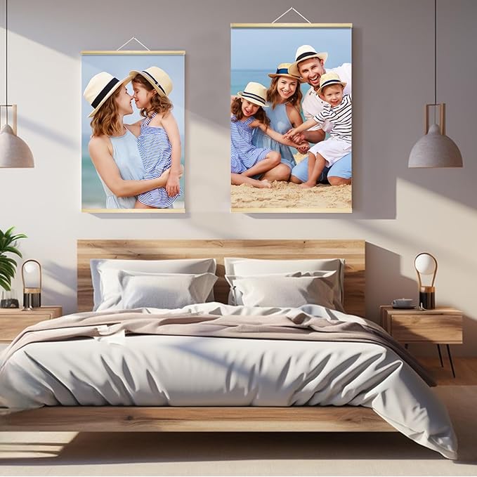 Custom Print Canvas Hanging, Personalized Poster with Your Photos, Customized Posters with Magnetic Frames