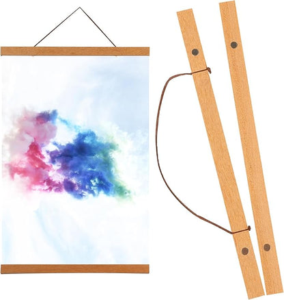 Medog Magnetic Poster Hanger Frame, 12x18 12x16 12x20 12x24 12x36 Poster Frame,For Magnet Canvas Print Poster Hanging Kit, Teak,1 Pack