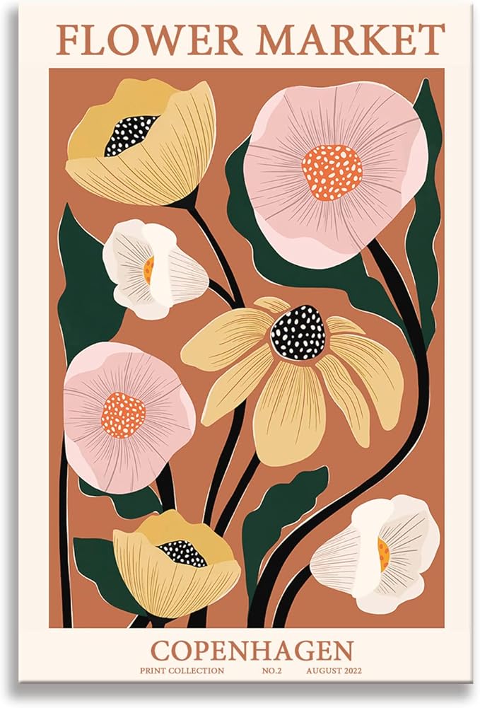 Zzuyi Flower Market Poster,Anthropologie art,Botanical Flower wall art for Living Room Bedroom Decoration-16x24