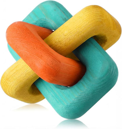 Amyhill 3 Link Knot Decor Mid Century Modern Color Coffee Table Decoration Chain Link TV Decor Mid Century Modern Shelf Entryway Objects for Home Living Room Farmhouse Bedroom Inspired Aesthetic Art