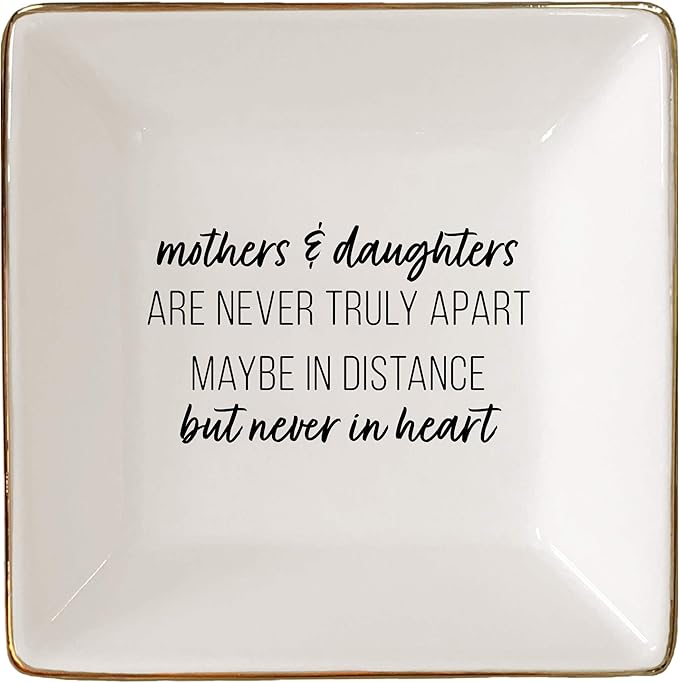 Simply Charmed Gift from Daughter or Daughter - or Christmas or Birthday Gift Between Mom and Daughter - Ceramic Jewelry Ring Dish or Tray