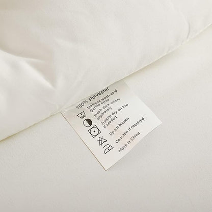 ROSGONIA Oversized King Comforter 120x120, 3pcs Super King Comforter (1 Ivory Comforter & 2 Pillowcases) Lightweight Warm Bedding Set Blanket Quilt