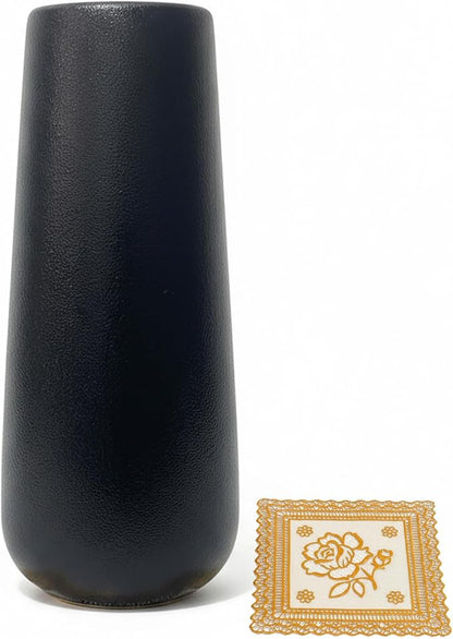 11 Inch Black Flower Vase, Large Ceramic Vase House Warming Gifts New Home for Living Room Floor, Modern Farmhouse, Plants, Bathroom, Tables, Entryway, Shelf, Kitchen, Office, Coffee Decor (Black)