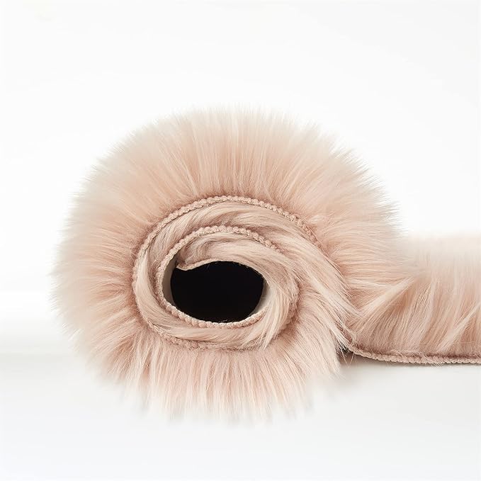 EasyJoy Ultra Soft Fluffy Shaggy Area Rug Faux Fur Rug Chair Cover Seat Pad Fuzzy Area Rug for Bedroom Floor Sofa Living Room (4 x 6 ft Rectangle, Pink)