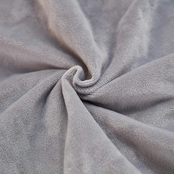 JAUXIO Diamond Pinch Pleated Crystal Velvet Pillowcases 2 Pack Solid Pintuck Throw Cushion Cover for Home Decor Hidden Zipper Closure (Light Grey, Standard)