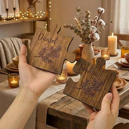 Luxury Custom Couples Wooden Coaster, Gifts for Boyfriend Girlfriend, Valentines Day Gift Gor Him Her, Wedding, Birthday, Anniversary, Christmas 1