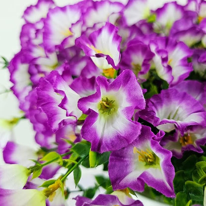 Artificial Silk Flowers for Outdoor Decoration,12 Bundles Faux Flowers Colorful Morning Glory with Eucalyptus Fake Plants Greenery UV Resistant for Outside Front Door Planter Porch Patio Yard