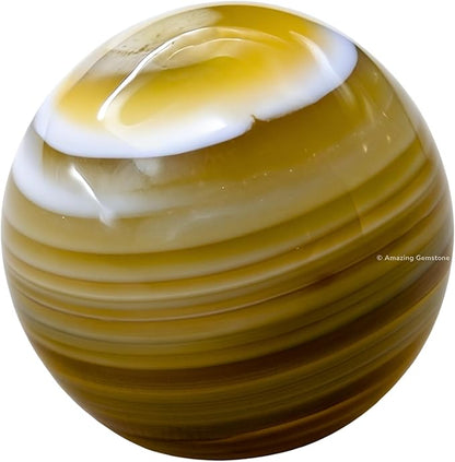 Amazing Gemstone Lace Agate Crystal Ball - 1" Inches Crystal Sphere Meditation Balls for Witchcraft and Decorative Balls - Crystals and Healing Stones Beginners Gift (Pack of 1)