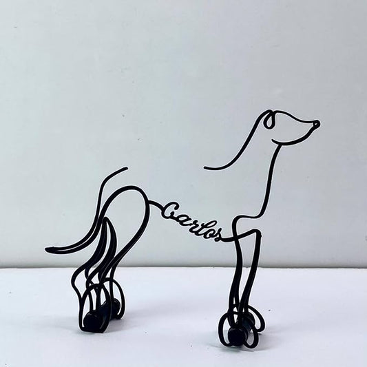 Personalized Greyhound Dog Minimalist Sculpture, Custom Dogs Name Metal Desk Decor, Decorative Aesthetic Table Sign Gifts for Officer, Friends, Animal Lover, Kids, Mom, Dad