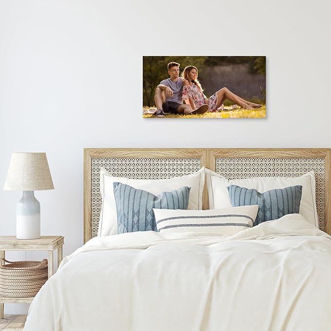 YYYYHPP Canvas Prints with Your Photos, Personalized Photo to Canvas Wall Art,Canvas Printing for Wedding, Family, Baby, Pets, Home Office Decor, Wrapped Frame 24"x12"
