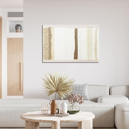 Canvas Wall Art Decor Brown And White Wall Art Decor Artwork for Walls Abstract Wall Art Prints Modern Large Wall Art for Living Room Canvas Art Wall Decor 24" X 36" Bedroom Office Decor