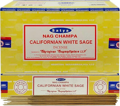 California White Sage Incense Sticks and Incense Stick Holder Bundle Insence Insense Satya