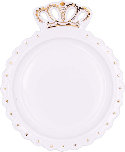 Stephanie Imports Queen's Crown Ceramic Trinket Plate and Decorative Jewelry Dish