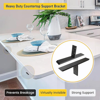 Hidden Countertop Support Bracket 36 Inch 2 Pack Heavy Duty Granite Support Bracket for Kitchen Island Bar Top Countertop