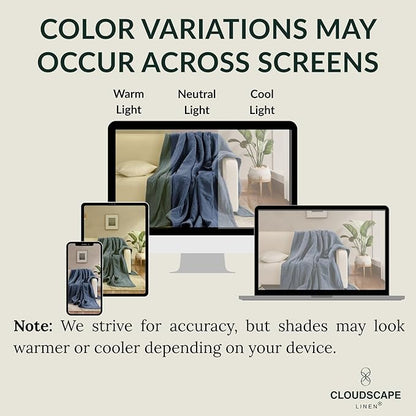 Cloud Scape Linen Extra Large 8 Layer Muslin Throw Blanket - 100% Cotton Gauze, Soft and Breathable, Winter Blanket for Couch, Sofa and Bed, Idea, 50x70, Ensign Blue