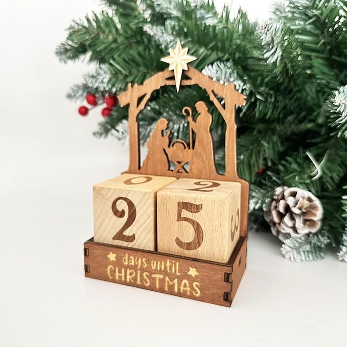 Christmas Countdowns Calendar Christmas Countdowns Wood Block,Christmas Advents Number Countdown Calendars Home Decors