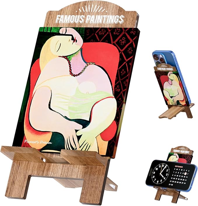 Cute and Artistic Cell Phone Stand for Desk – Multi-Functional Holder for Phones, iPads, Switch, Kindles, and Handheld Consoles. (Dream - Picasso)