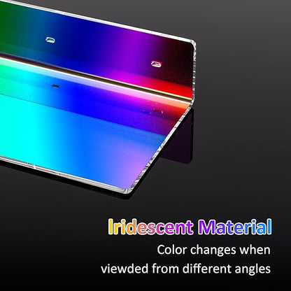 Sezanrpt 2 Pack Iridescent Acrylic Floating Shelves 15 Inches, Wall Hanging Bathroom Shelves, Wall Storage Shelf for Kitchen, Dining Room, Living Room, Bedroom, Bathroom, Retail, Supermarket
