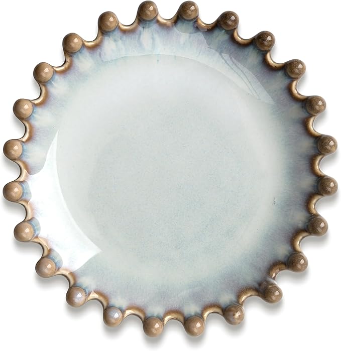 Ceramic Jewelry Dish, Decorative Tray for Rings Earrings Necklaces Bracelet Watch Keys, 4.50" Trinket Tray as Gifts for Women (Reactive Beads)