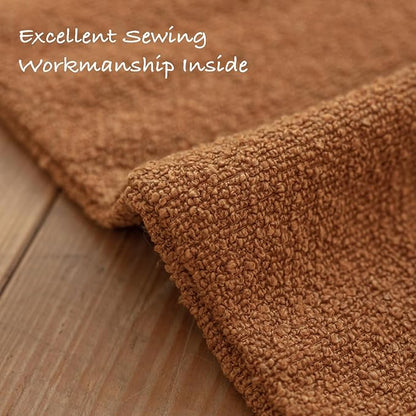 GEEORY Decorative Throw Pillow Covers 18x18 Inch Pack of 2,Textured Boucle Neutral Cushion Cases for Bed Couch Sofa, Accent Mordern Farmhouse & Minimalist Home Decor (Orange) GE04-18