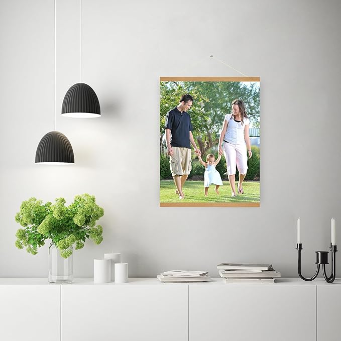 SZDHHH Custom Photo Prints with Magnetic Hanger Frame Canvas Poster Prints With Your Photos Personalized Hanging Poster Pictures Wall Art Decor Framed for Home Decor Gifts Keepsakes (24" Lx20 W)