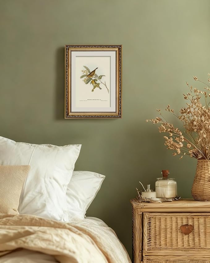 InSimSea Gold Framed Canvas Wall Art Room Decor Birds Art Prints Home Decoration Vintage Artwork Painting Picture Bathroom Wall Decor Animals Artwork for Living Room Bedroom Kitchen Office