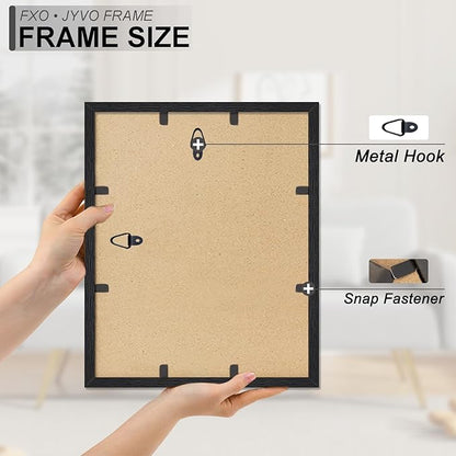 Engineered Wood 13x16 Picture Frame Set of 3, Black Frame for 13 x 16 Inch Picture Poster Photo, Light Weight 13 by 16 Frame with Wood-grain for Wall - 3 Pack/Black/13 x16