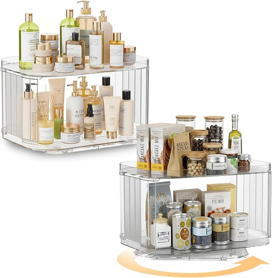 Lazy Susan Organizer for Refrigerator (2 Pack)