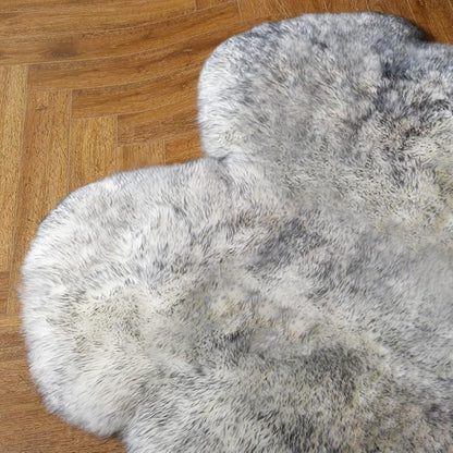 Premium Genuine Fur Sheepskin Rug Real Australia Sheepskin Natural Luxury Fluffy Lambskin Fur Area Rug Seat Covers for Kids Bedroom Sofa Chair Cover (Gray Tip, 4ft x 6ft) …