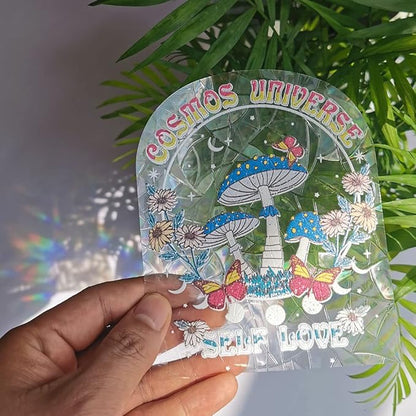 Olicard Rainbow Prism Suncatcher Sticker - Indoor Decoration, Anti-Collision Bird Strike Protection, Sun Catcher Decals for Home