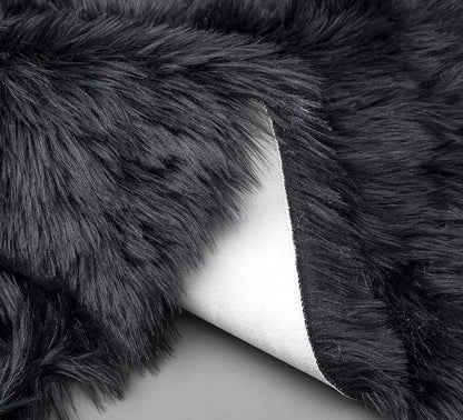 Ciicool Faux Sheepskin Rugs Soft Faux Fur Rugs Black Fluffy Chair Couch Cover Fuzzy Rug for Bedroom Floor Sofa Living Room 2x3 Feet
