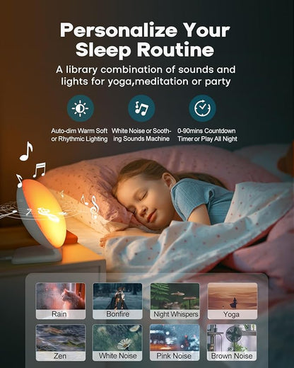 Dekala Sunrise Alarm Clock with 3-in 1 Wireless Charger Clocks, White Noise Sound Machine, Night Lamp with 11 Light, Alarm Clock for Heavy Sleepers Adults, Compatible with iPhone/Apple Watch/Airpods