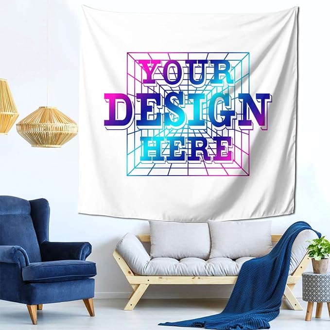 Customized Tapestry Personalized Image Text Custom Tapestry Decoration Wall 59x59 Tapestry